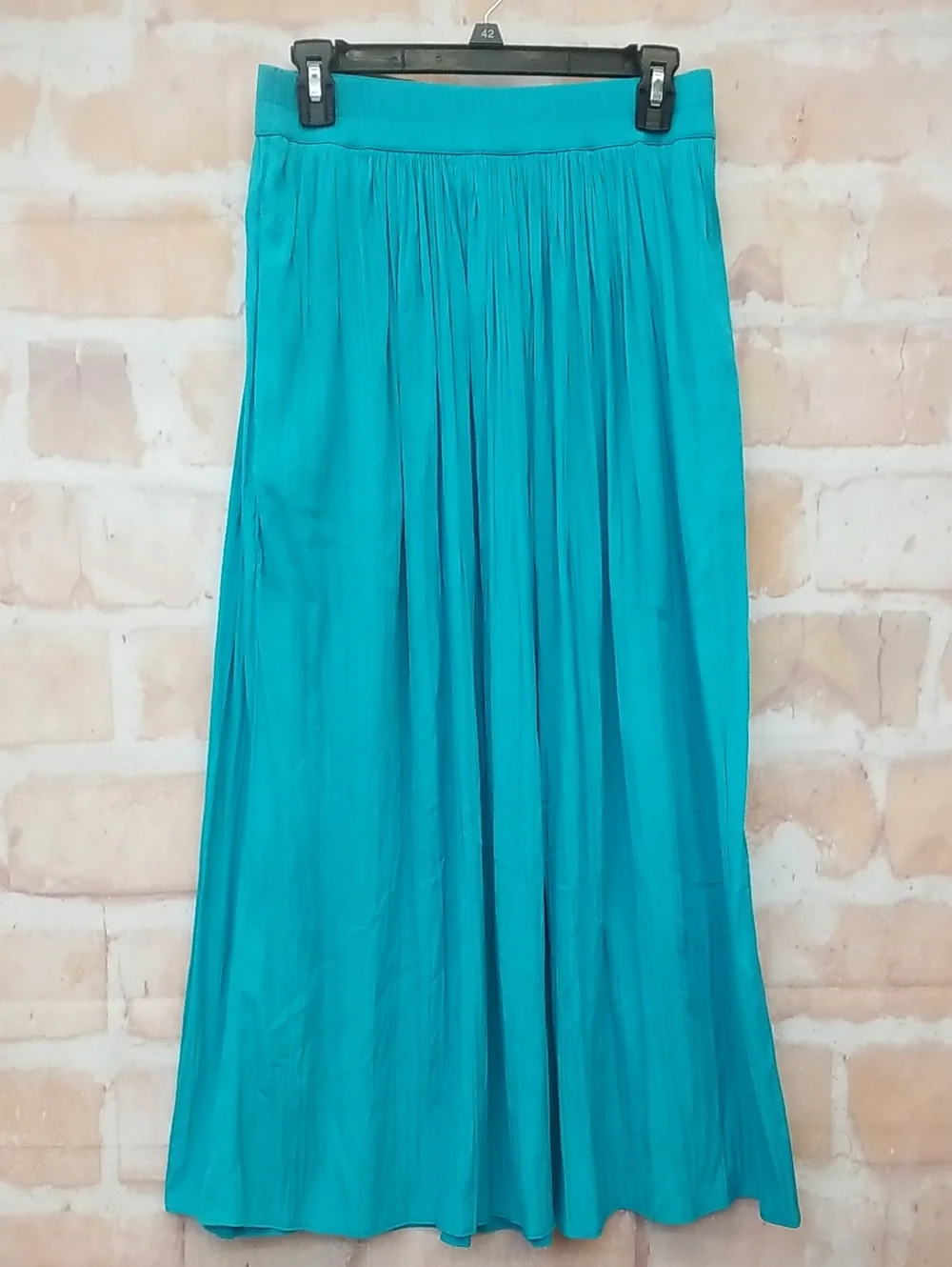 Chico's Teal Pleated Maxi Skirt Size 0 US Size SMALL